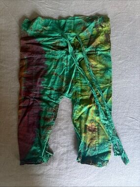 Tie-Dye Green Kids Harem Pants